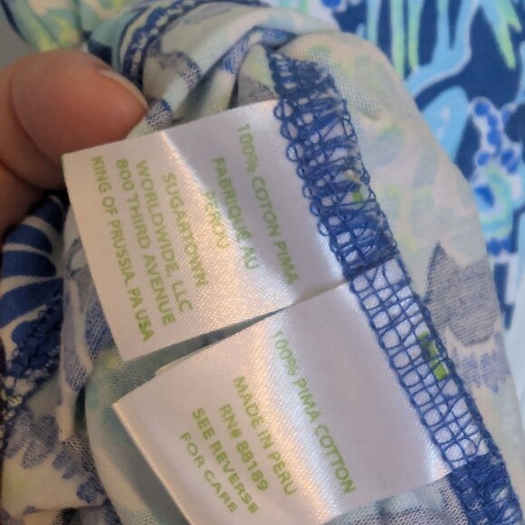 Lilly Pulitzer | Marlowe 3/4 Sleeve Dress | Girls L | Indigo Sunset Swim Print - Picture 5 of 8